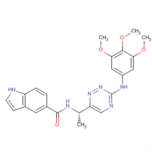 774461-54-0  1H-Indole-5-carboxamide,N-[(1S)-1-[3-[(3,4,5-trimethoxyphenyl)amino]-1,2,4-triazin-6-yl]ethyl]-