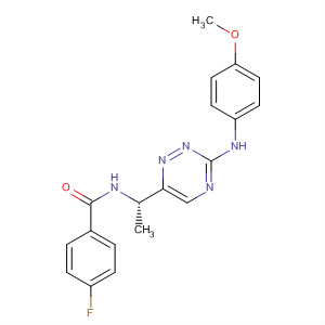 774462-26-9  Benzamide,4-fluoro-N-[(1S)-1-[3-[(4-methoxyphenyl)amino]-1,2,4-triazin-6-yl]ethyl]-