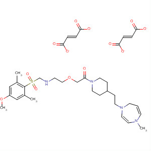 775286-56-1  Piperidine,4-[2-(hexahydro-4-methyl-1H-1,4-diazepin-1-yl)ethyl]-1-[[2-[[(4-methoxy-2,6-dimethylphenyl)sulfonyl]methylamino]ethoxy]acetyl]-,(2E)-2-butenedioate (1:2)