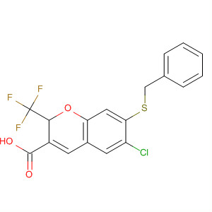 775328-79-5  2H-1-Benzopyran-3-carboxylic acid,6-chloro-7-[(phenylmethyl)thio]-2-(trifluoromethyl)-