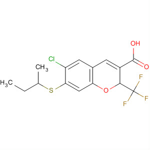775328-81-9  2H-1-Benzopyran-3-carboxylic acid,6-chloro-7-[(1-methylpropyl)thio]-2-(trifluoromethyl)-
