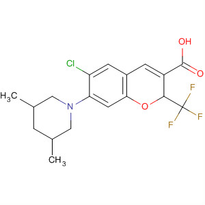 775328-82-0  2H-1-Benzopyran-3-carboxylic acid,6-chloro-7-(3,5-dimethyl-1-piperidinyl)-2-(trifluoromethyl)-