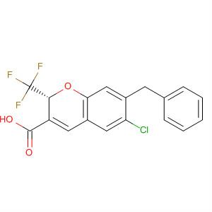 775329-25-4  2H-1-Benzopyran-3-carboxylic acid,6-chloro-7-(phenylmethyl)-2-(trifluoromethyl)-, (2R)-