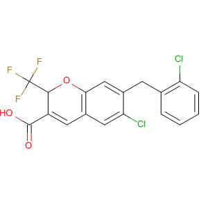 775329-27-6  2H-1-Benzopyran-3-carboxylic acid,6-chloro-7-[(2-chlorophenyl)methyl]-2-(trifluoromethyl)-
