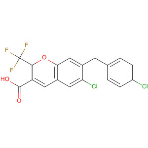 775329-30-1  2H-1-Benzopyran-3-carboxylic acid,6-chloro-7-[(4-chlorophenyl)methyl]-2-(trifluoromethyl)-