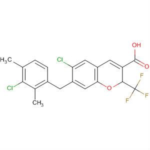 775329-54-9  2H-1-Benzopyran-3-carboxylic acid,6-chloro-7-[(3-chloro-2,4-dimethylphenyl)methyl]-2-(trifluoromethyl)-
