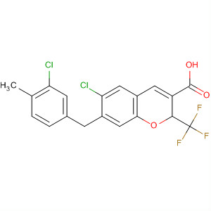 775329-62-9  2H-1-Benzopyran-3-carboxylic acid,6-chloro-7-[(3-chloro-4-methylphenyl)methyl]-2-(trifluoromethyl)-