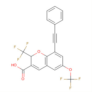 775330-15-9  2H-1-Benzopyran-3-carboxylic acid,8-(phenylethynyl)-6-(trifluoromethoxy)-2-(trifluoromethyl)-