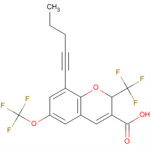 775330-19-3  2H-1-Benzopyran-3-carboxylic acid,8-(1-pentynyl)-6-(trifluoromethoxy)-2-(trifluoromethyl)-