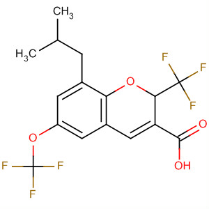 775330-26-2  2H-1-Benzopyran-3-carboxylic acid,8-(2-methylpropyl)-6-(trifluoromethoxy)-2-(trifluoromethyl)-