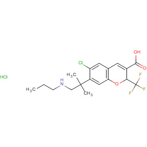 775332-07-5  2H-1-Benzopyran-3-carboxylic acid,6-chloro-7-[1,1-dimethyl-2-(propylamino)ethyl]-2-(trifluoromethyl)-,hydrochloride