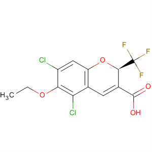 775338-82-4  2H-1-Benzopyran-3-carboxylic acid,5,7-dichloro-6-ethoxy-2-(trifluoromethyl)-, (2R)-