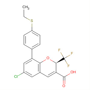 775338-95-9  2H-1-Benzopyran-3-carboxylic acid,6-chloro-8-[4-(ethylthio)phenyl]-2-(trifluoromethyl)-, (2R)-
