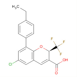 775338-97-1  2H-1-Benzopyran-3-carboxylic acid,6-chloro-8-(4-ethylphenyl)-2-(trifluoromethyl)-, (2R)-
