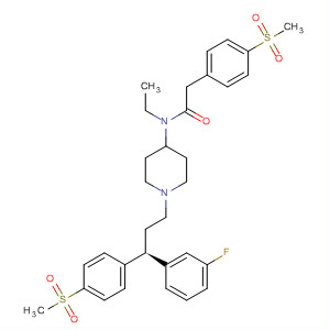 777054-29-2  Benzeneacetamide,N-ethyl-N-[1-[(3R)-3-(3-fluorophenyl)-3-[4-(methylsulfonyl)phenyl]propyl]-4-piperidinyl]-4-(methylsulfonyl)-