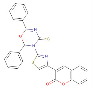 777078-76-9  2H-1-Benzopyran-2-one,3-[2-(2,6-diphenyl-4-thioxo-2H-1,3,5-oxadiazin-3(4H)-yl)-4-thiazolyl]-