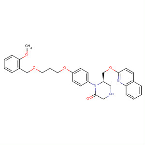 777933-86-5  Piperazinone,1-[4-[3-[(2-methoxyphenyl)methoxy]propoxy]phenyl]-6-[(2-quinolinyloxy)methyl]-, (6R)-