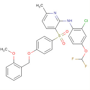 777939-80-7  2-Pyridinamine,N-[2-chloro-4-(difluoromethoxy)phenyl]-3-[[4-[(2-methoxyphenyl)methoxy]phenyl]sulfonyl]-6-methyl-