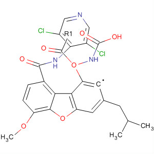 778576-48-0  Carbamic acid,[9-[[(3,5-dichloro-4-pyridinyl)amino]carbonyl]-6-methoxy-2-dibenzofuranyl]-, 2-methylpropyl ester
