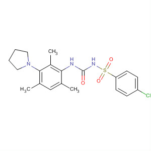 749268-41-5  Benzenesulfonamide,4-chloro-N-[[[2,4,6-trimethyl-3-(1-pyrrolidinyl)phenyl]amino]carbonyl]-