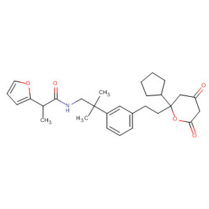 749928-64-1  2-Furanpropanamide,N-[2-[3-[2-(2-cyclopentyltetrahydro-4,6-dioxo-2H-pyran-2-yl)ethyl]phenyl]-2-methylpropyl]-