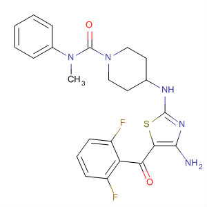 750577-82-3  1-Piperidinecarboxamide,4-[[4-amino-5-(2,6-difluorobenzoyl)-2-thiazolyl]amino]-N-methyl-N-phenyl-