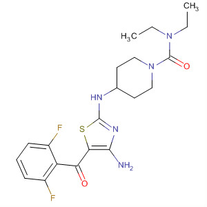 750577-84-5  1-Piperidinecarboxamide,4-[[4-amino-5-(2,6-difluorobenzoyl)-2-thiazolyl]amino]-N,N-diethyl-
