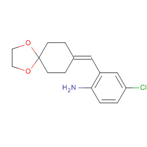 750597-44-5  Benzenamine, 4-chloro-2-(1,4-dioxaspiro[4.5]dec-8-ylidenemethyl)-