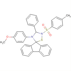 75158-90-6  Spiro[9H-fluorene-9,5'-[1,2,4]thiadiazolidine],4'-(4-methoxyphenyl)-2'-[(4-methylphenyl)sulfonyl]-3'-phenyl-