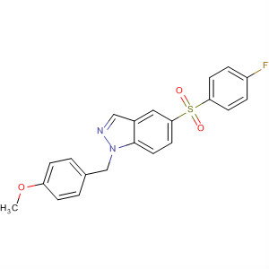 753922-42-8  1H-Indazole, 5-[(4-fluorophenyl)sulfonyl]-1-[(4-methoxyphenyl)methyl]-