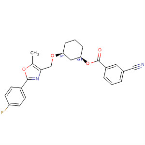 755418-20-3  Benzoic acid, 3-cyano-,(1R,3S)-3-[[2-(4-fluorophenyl)-5-methyl-4-oxazolyl]methoxy]cyclohexylester, rel-