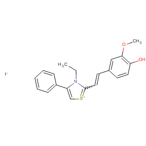 75571-79-8  Thiazolium, 3-ethyl-2-[2-(4-hydroxy-3-methoxyphenyl)ethenyl]-4-phenyl-,iodide