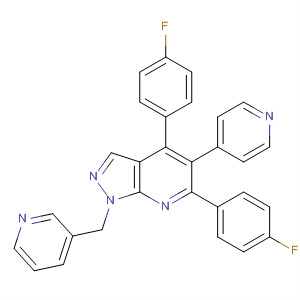 755754-84-8  1H-Pyrazolo[3,4-b]pyridine,4,6-bis(4-fluorophenyl)-5-(4-pyridinyl)-1-(3-pyridinylmethyl)-