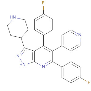 755755-12-5  1H-Pyrazolo[3,4-b]pyridine,4,6-bis(4-fluorophenyl)-3-(4-piperidinyl)-5-(4-pyridinyl)-