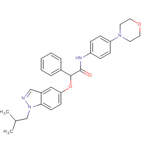 756839-19-7  Benzeneacetamide,2-[[1-(2-methylpropyl)-1H-indazol-5-yl]oxy]-N-[4-(4-morpholinyl)phenyl]-