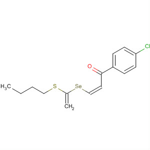 757212-01-4  2-Propen-1-one, 3-[[1-(butylthio)ethenyl]seleno]-1-(4-chlorophenyl)-,(2Z)-