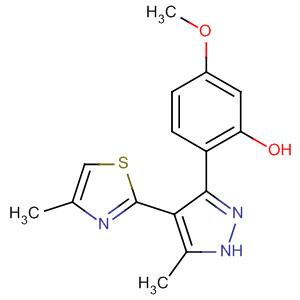 75908-90-6  Phenol, 5-methoxy-2-[5-methyl-4-(4-methyl-2-thiazolyl)-1H-pyrazol-3-yl]-