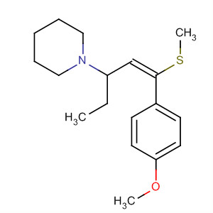 75958-52-0  Piperidine, 1-[1-ethyl-3-(4-methoxyphenyl)-3-(methylthio)-2-propenyl]-,(E)-
