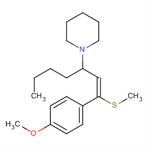 75975-11-0  Piperidine, 1-[1-[2-(4-methoxyphenyl)-2-(methylthio)ethenyl]pentyl]-, (E)-