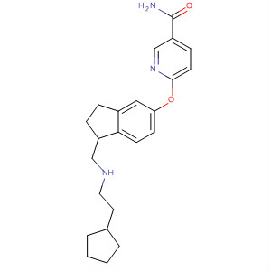 762175-07-5  3-Pyridinecarboxamide,6-[[1-[[(2-cyclopentylethyl)amino]methyl]-2,3-dihydro-1H-inden-5-yl]oxy]-