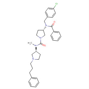 762277-79-2  1-Pyrrolidinecarboxamide,3-[benzoyl[(4-chlorophenyl)methyl]amino]-N-methyl-N-[(3S)-1-(3-phenylpropyl)-3-pyrrolidinyl]-, (3S)-
