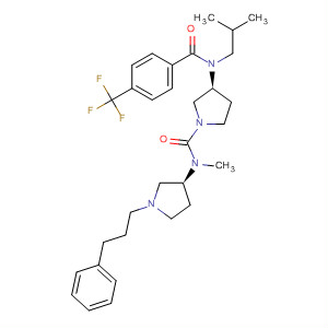 762277-89-4  1-Pyrrolidinecarboxamide,N-methyl-3-[(2-methylpropyl)[4-(trifluoromethyl)benzoyl]amino]-N-[(3S)-1-(3-phenylpropyl)-3-pyrrolidinyl]-, (3S)-