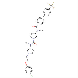 762280-19-3  1-Pyrrolidinecarboxamide,N-[(3R)-1-[2-(4-chlorophenoxy)ethyl]-3-pyrrolidinyl]-N-methyl-3-[methyl[[4'-(trifluoromethyl)[1,1'-biphenyl]-4-yl]carbonyl]amino]-, (3S)-