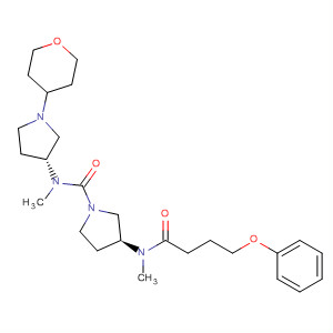 762283-81-8  1-Pyrrolidinecarboxamide,N-methyl-3-[methyl(1-oxo-4-phenoxybutyl)amino]-N-[(3R)-1-(tetrahydro-2H-pyran-4-yl)-3-pyrrolidinyl]-, (3S)-