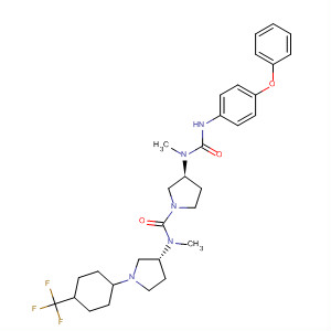 763130-76-3  1-Pyrrolidinecarboxamide,N-methyl-3-[methyl[[(4-phenoxyphenyl)amino]carbonyl]amino]-N-[(3R)-1-[4-(trifluoromethyl)cyclohexyl]-3-pyrrolidinyl]-, (3S)-