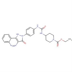 763145-12-6  1-Piperidinecarboxylic acid,4-[[[[4-(1,3-dihydro-3-oxo-2H-pyrazolo[4,3-c]cinnolin-2-yl)phenyl]amino]carbonyl]amino]-, ethyl ester
