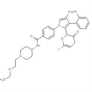 763145-42-2  Benzamide,N-[1-(2-ethoxyethyl)-4-piperidinyl]-4-(6-fluoro-1,3-dihydro-3-oxo-2H-pyrazolo[4,3-c]cinnolin-2-yl)-