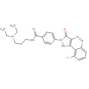 763146-03-8  Benzamide,N-[3-(diethylamino)propyl]-4-(9-fluoro-1,3-dihydro-3-oxo-2H-pyrazolo[4,3-c]cinnolin-2-yl)-