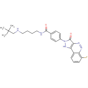 763146-93-6  Benzamide,N-[4-[(2,2-dimethylpropyl)amino]butyl]-4-(6-fluoro-1,3-dihydro-3-oxo-2H-pyrazolo[4,3-c]cinnolin-2-yl)-