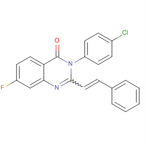 76414-98-7  4(3H)-Quinazolinone, 3-(4-chlorophenyl)-7-fluoro-2-(2-phenylethenyl)-